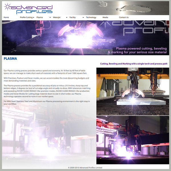 advanced profiles website home page